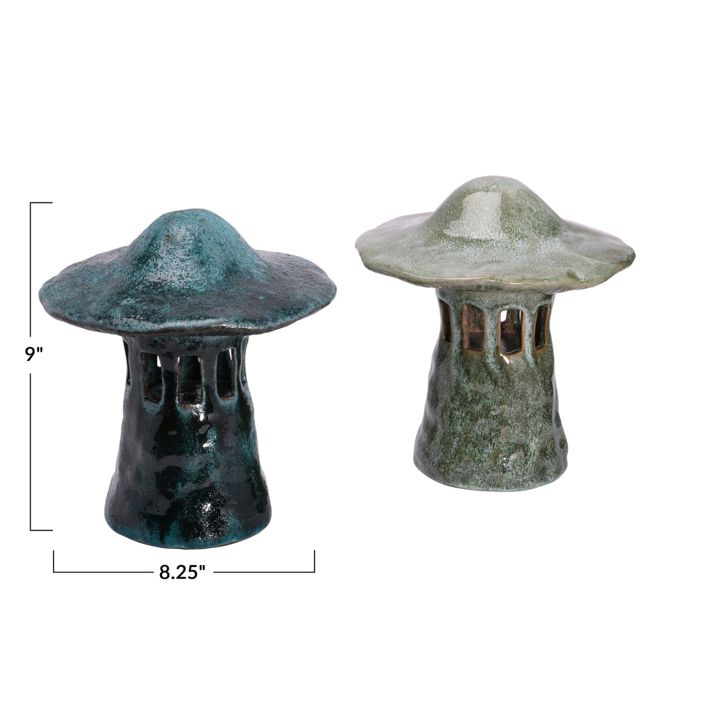 Stoneware Mushroom Lantern w/ Lid