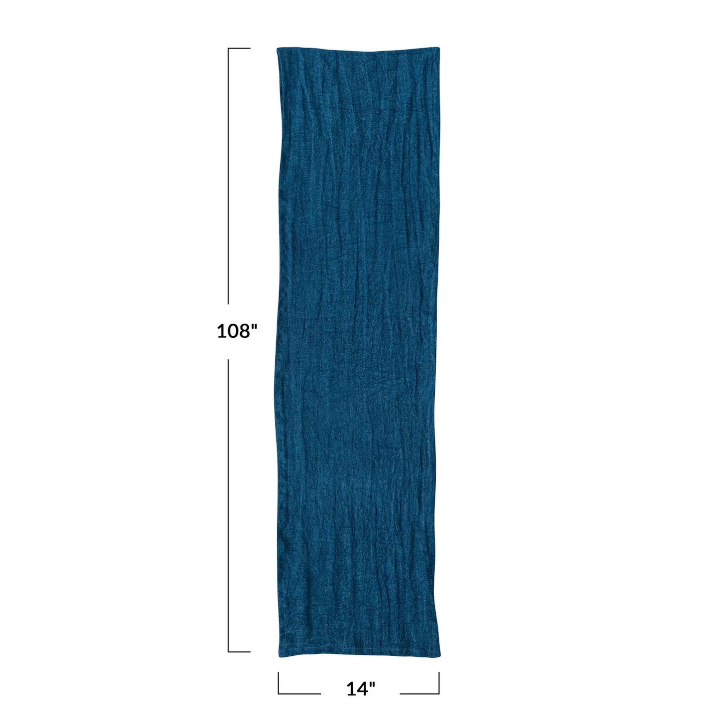 Navy Blue Stonewashed Linen Table Runner