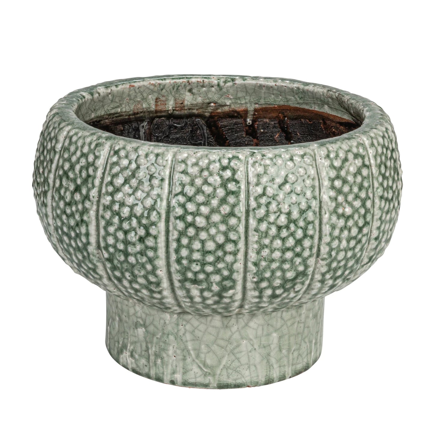 Embossed Terra-cotta Footed Vase/Planter