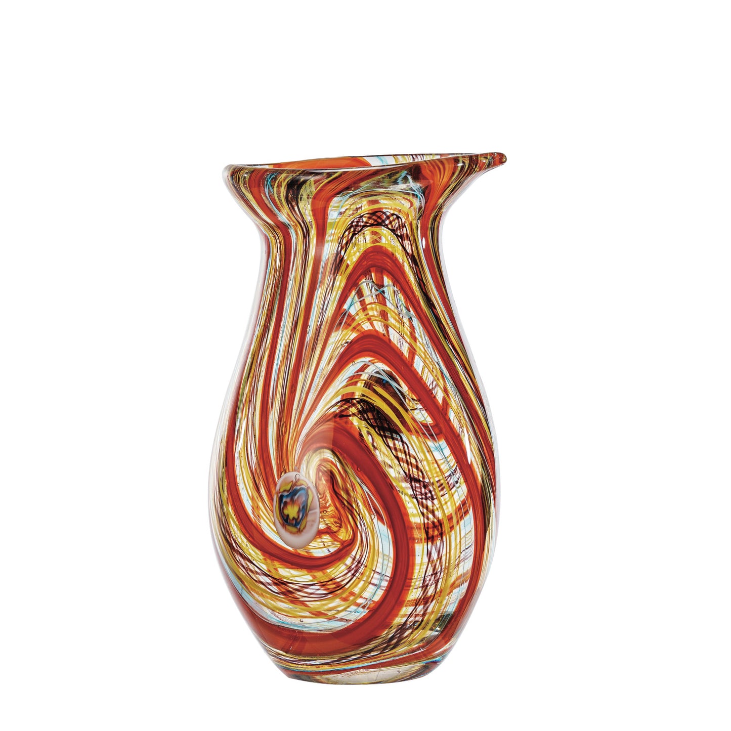 Handmade Art Glass Vase, Multi Color