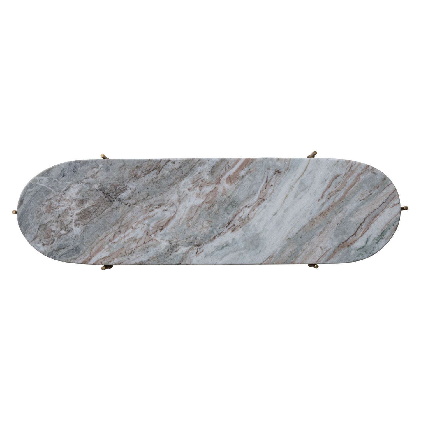 Oval Decorative Marble Tray with Stand