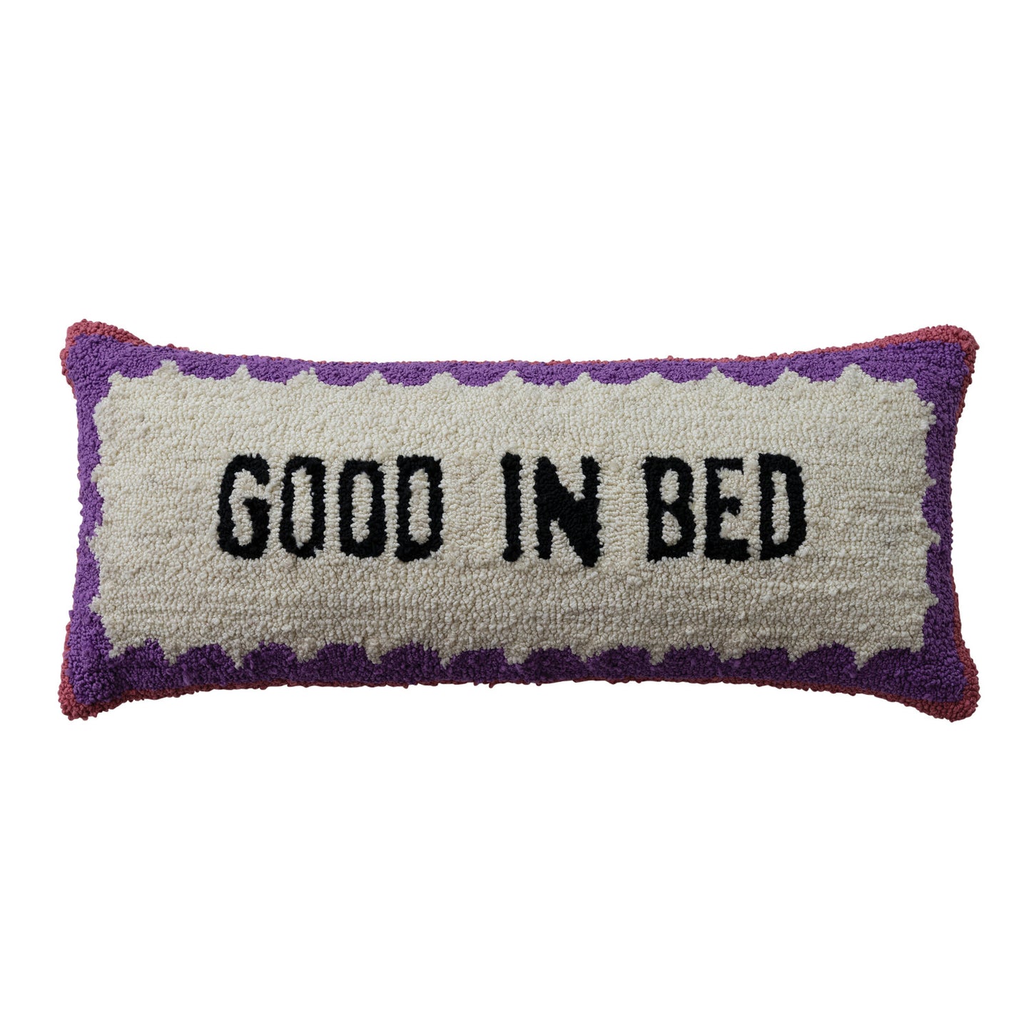 Cotton Tufted Lumbar Pillow "Good In Bed"