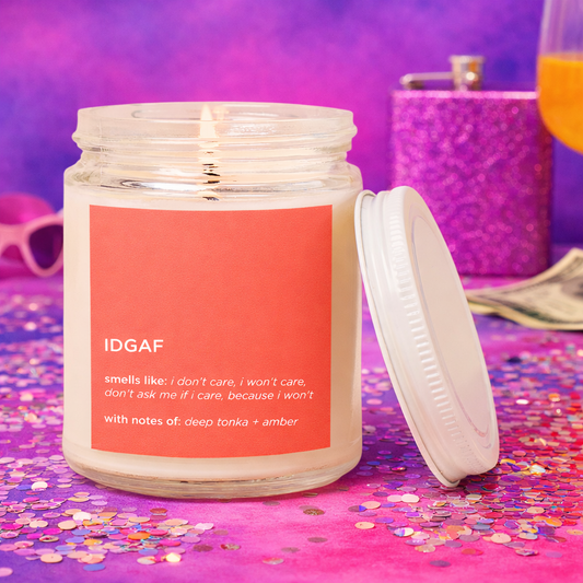 Candle Jar w/Lid - IDGAF