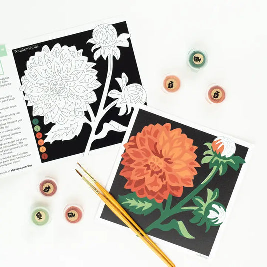 Dahlias Mini Paint by Number Kit