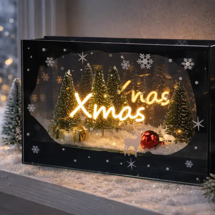 Led Xmas Scene Shadow Box
