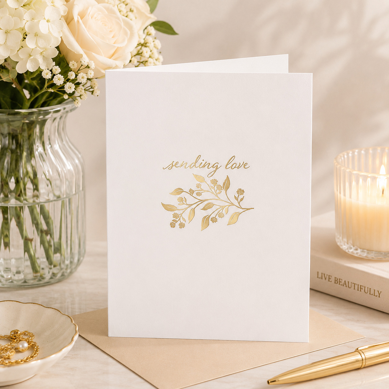 Greeting Card Thinking of You Foil Sprig
