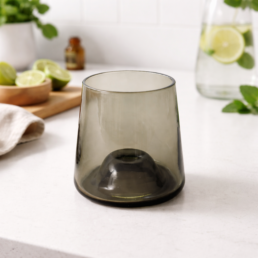 Smokey Green Drinking Glass