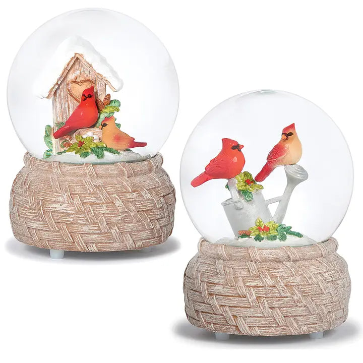 Musical Cardinal Holly & House Glitterdome