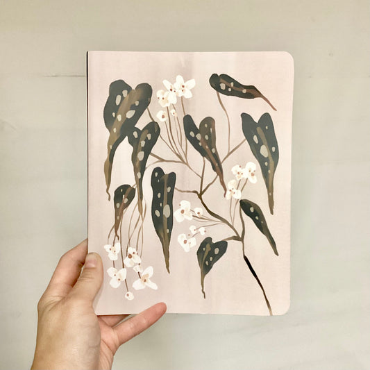 Begonia Plant Medium Flatlay Notebook