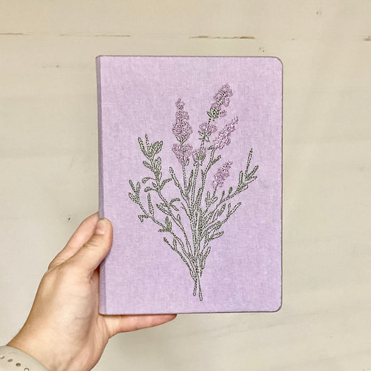 Lavender Bunch Vegan Embroidered Journal