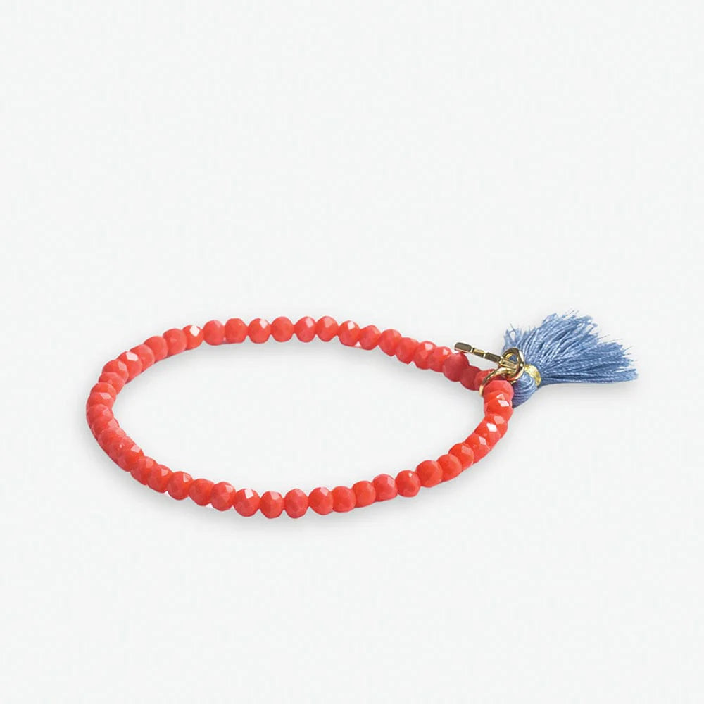 Patsy Solid Crystal Stretch Bracelet with Tassel