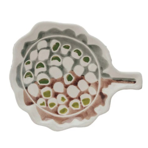Hand-Painted Feather/Botanical Shaped Dish