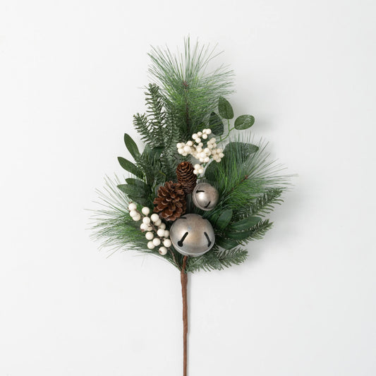 Jingle Bell & White Berry Pine Spray