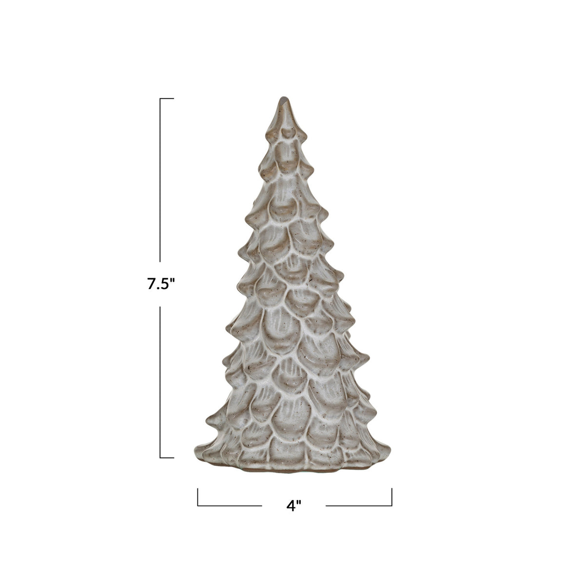 Stoneware Tree, Reactive Glaze, Cream Color