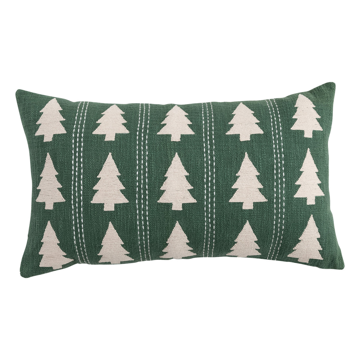Lumbar Pillow with Trees Pattern, Embroidery & Stitching