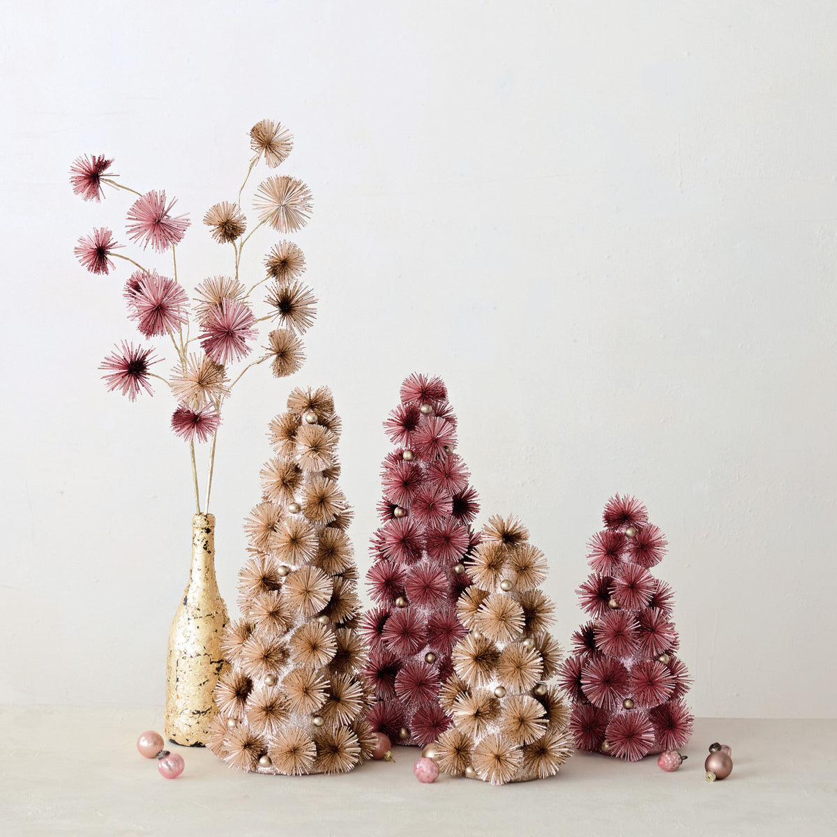 Plastic Tinsel Ball Stem