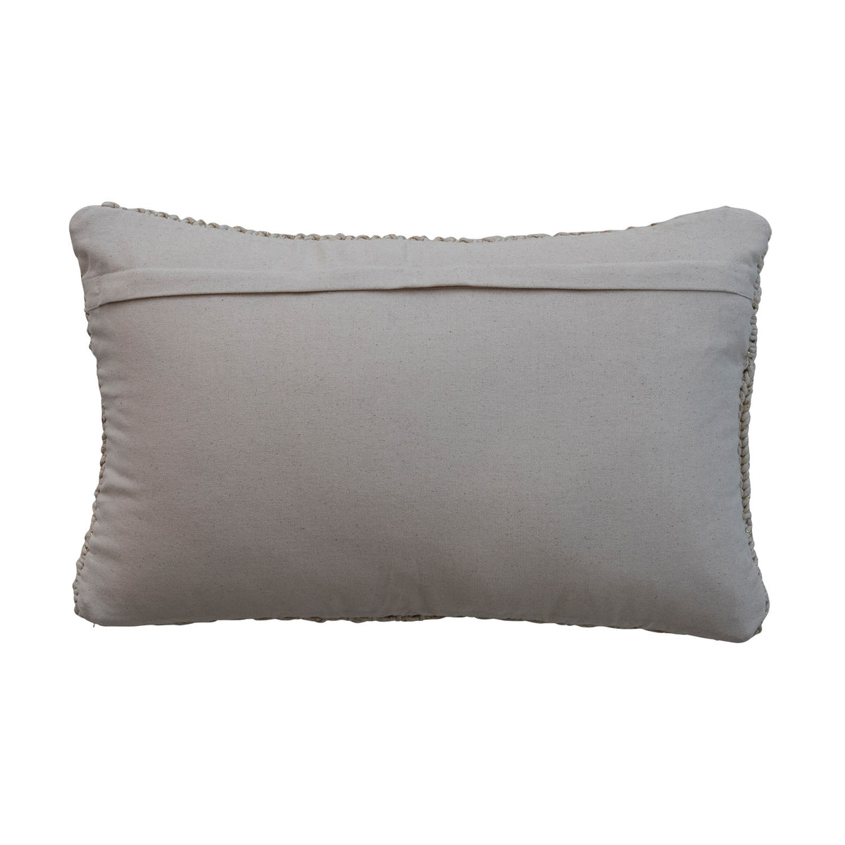 Knit Macrame Lumbar Pillow "Let It Snow"
