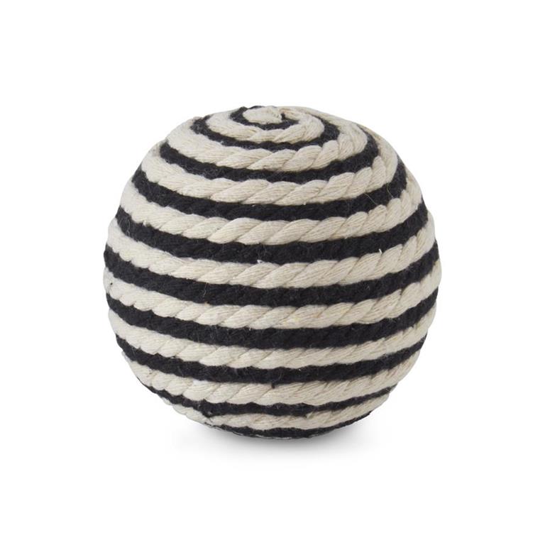 3.75 in. Black & Cream Seagrass Ball