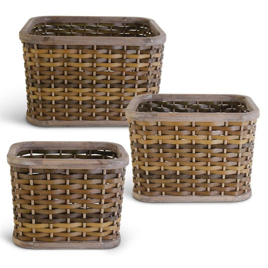 Rectangular Rattan Woven Basket