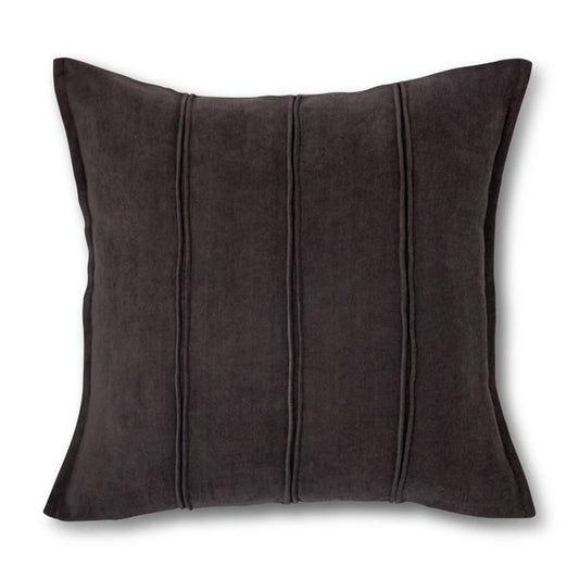 Charcoal Gray Pillow w/ Double Pleats