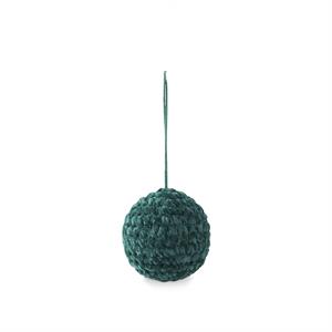 Dark Green Knit Ball Ornament