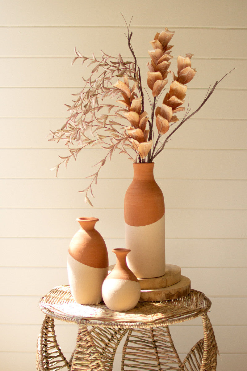 Ivory Dipped Clay Vase