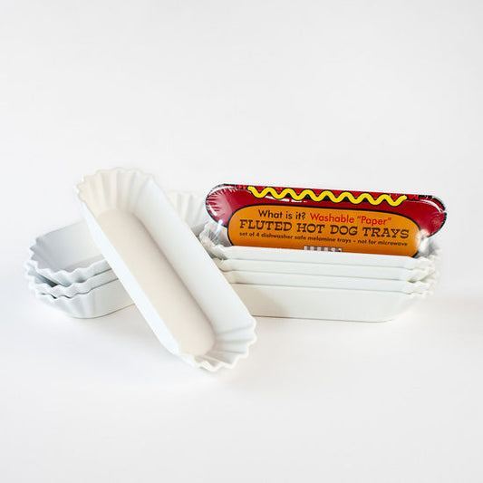 Washable "Paper" Hotdog Tray Set of 4